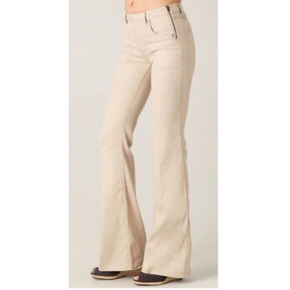 Marc by Marc Jacobs Cal Linen Cotton Workwear Wide Leg Flare Jeans Pants Size 26 - Picture 2 of 14